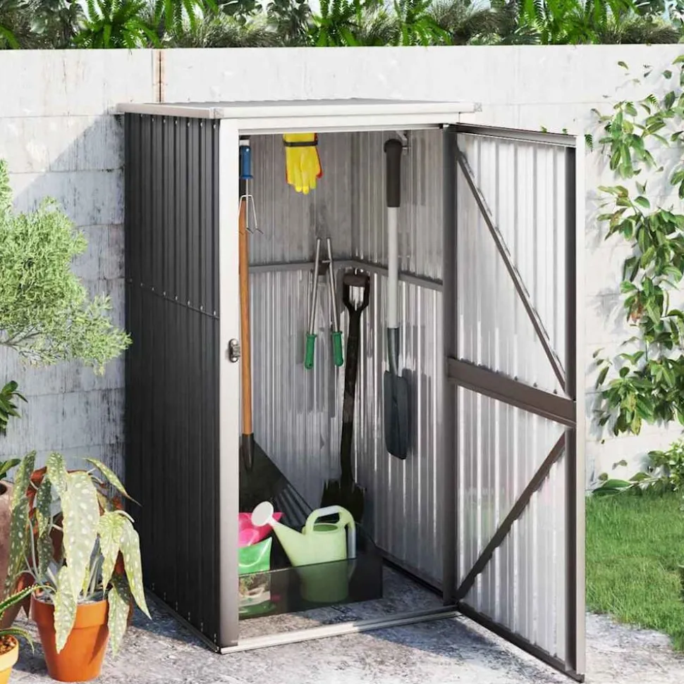 vidaXL Abri à outils de jardin anthracite 88x89x161 cm acier galvanisé