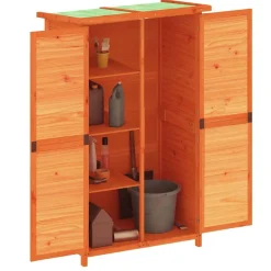 vidaXL Abri à outils de jardin marron 83x57x140 cm bois massif pin
