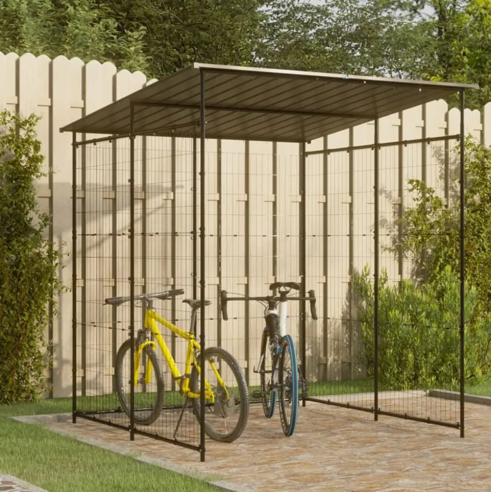 vidaXL Abri à vélo 190x190x222 cm Acier Noir