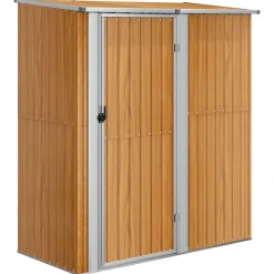 vidaXL Abri de jardin 180,5 x 97 x 209,5 cm Acier galvanisé Aspect bois