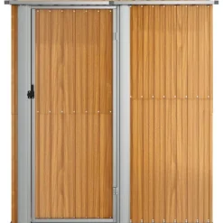 vidaXL Abri de jardin 180,5 x 97 x 209,5 cm Acier galvanisé Aspect bois