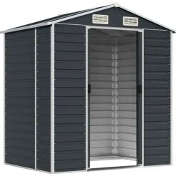 vidaXL Abri de jardin anthracite 191x130x198 cm acier galvanisé