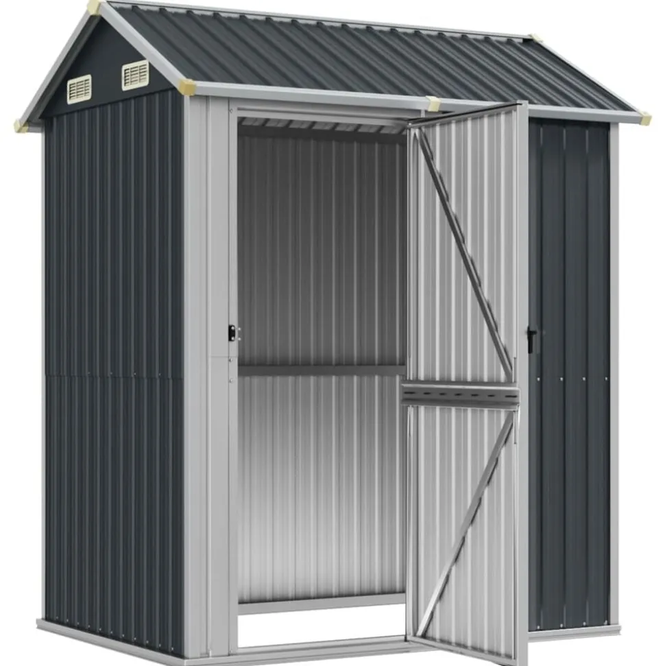vidaXL Abri de jardin Anthracite 192 x 152,5 x 237 cm Acier galvanisé