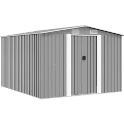 vidaXL Abri de jardin 257x298x178 cm Métal Gris