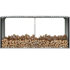 vidaXL Abri de stockage à bois Acier galvanisé 330x92x153cm Anthracite