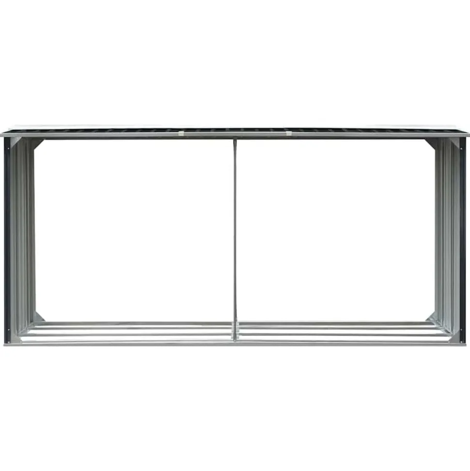 vidaXL Abri de stockage à bois Acier galvanisé 330x92x153cm Anthracite