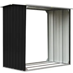 vidaXL Abri de stockage à bois Acier galvanisé 172x91x154cm Anthracite