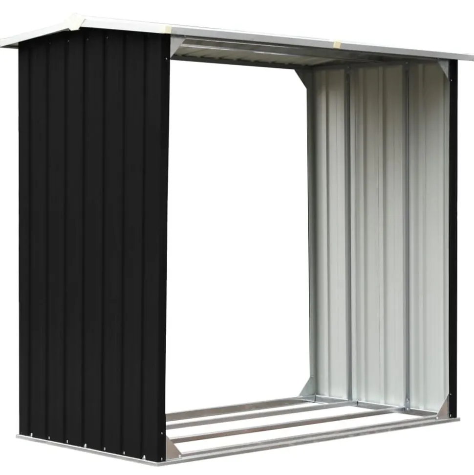 vidaXL Abri de stockage à bois Acier galvanisé 172x91x154cm Anthracite