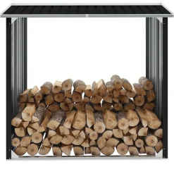 vidaXL Abri de stockage à bois Acier galvanisé 172x91x154cm Anthracite