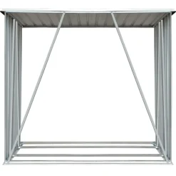 vidaXL Abri de stockage de bois Acier galvanisé 163x83x154 cm Marron