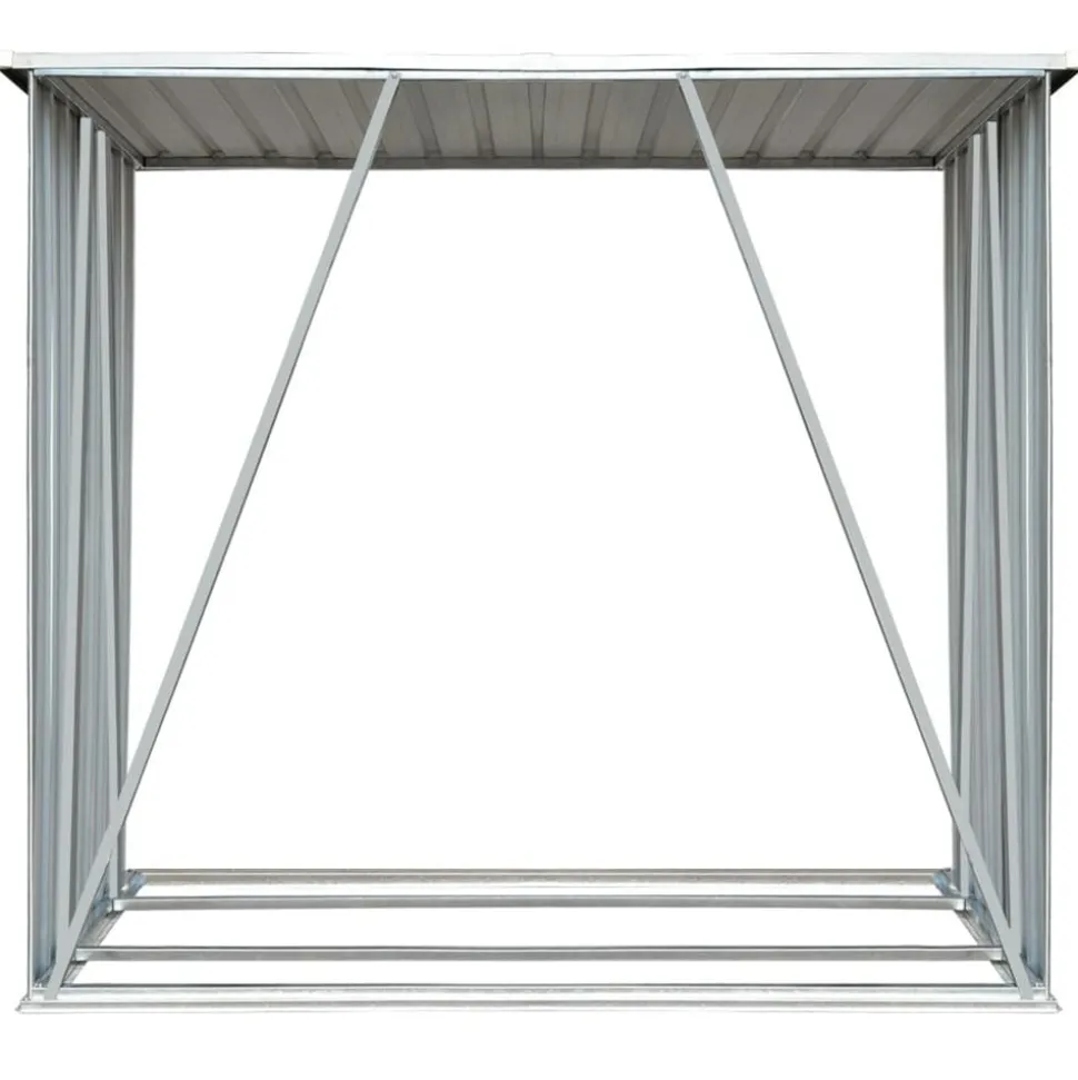 vidaXL Abri de stockage de bois Acier galvanisé 163x83x154 cm Marron