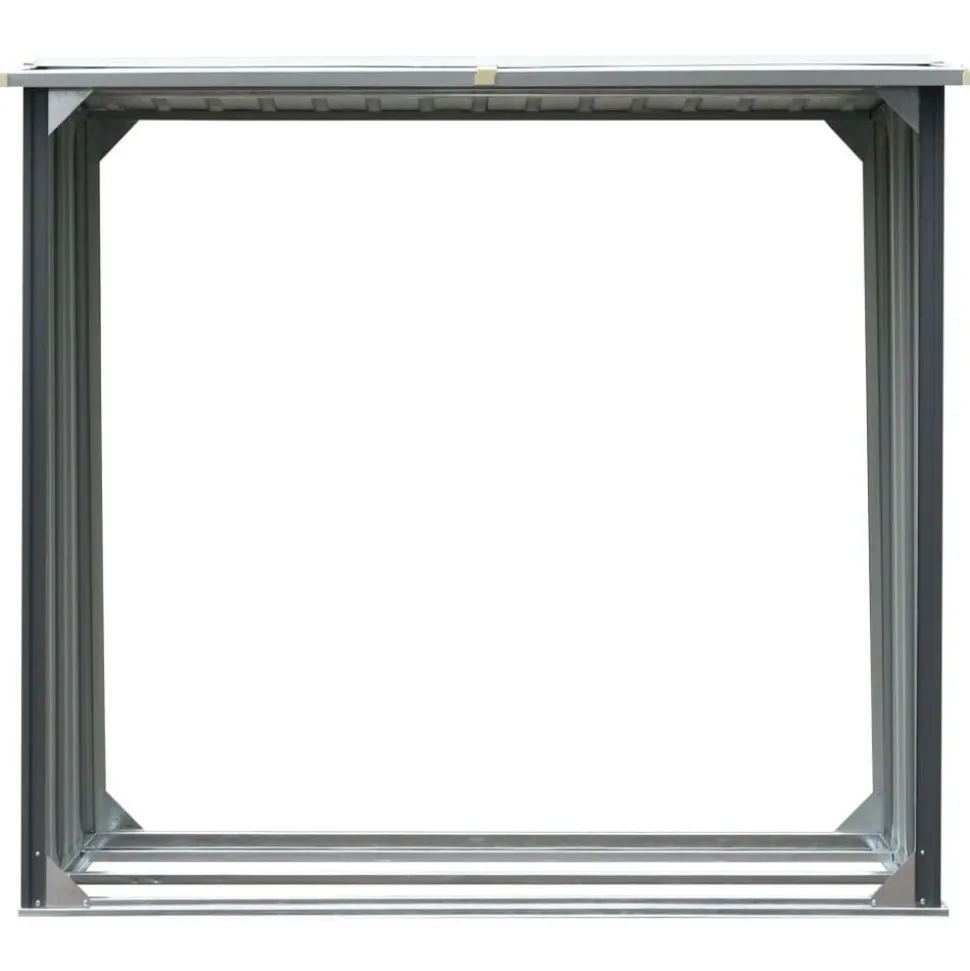 vidaXL Abri de stockage de bois Acier galvanisé 172x91x154 cm Gris