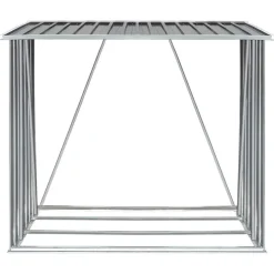 vidaXL Abri de stockage de bois Acier galvanisé 163x83x154 cm Gris