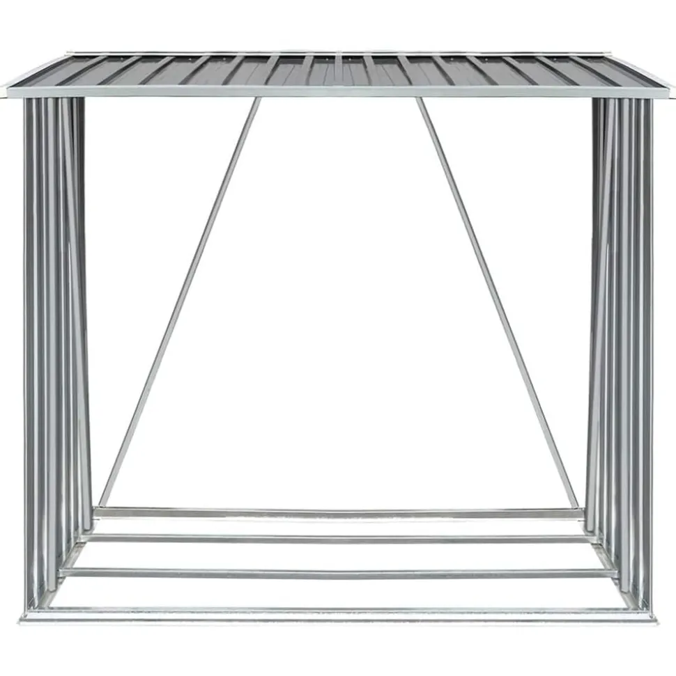 vidaXL Abri de stockage de bois Acier galvanisé 163x83x154 cm Gris