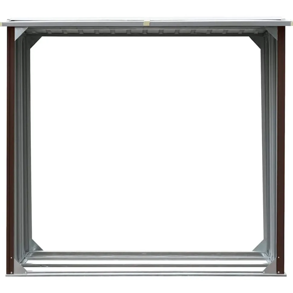 vidaXL Abri de stockage de bois Acier galvanisé 172x91x154 cm Marron