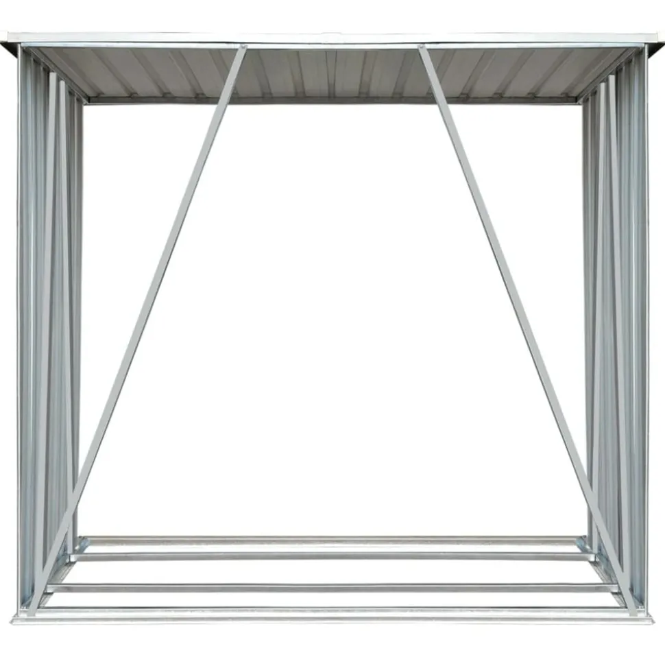 vidaXL Abri de stockage de bois Acier galvanisé 163x83x154 cm Vert