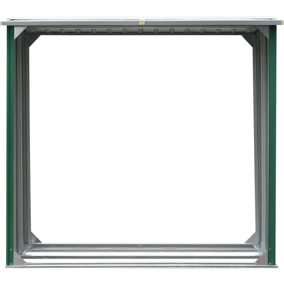 vidaXL Abri de stockage de bois Acier galvanisé 172x91x154 cm Vert