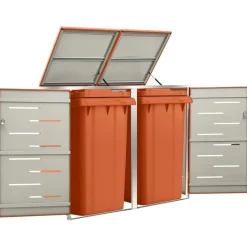 vidaXL Abri pour deux poubelles 138x77,5x112,5 cm Inox