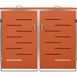 vidaXL Abri pour deux poubelles 138x77,5x112,5 cm Inox