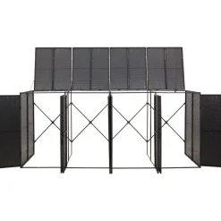 vidaXL Abri pour poubelle quadruple Noir 274x80x117 cm Résine tressée