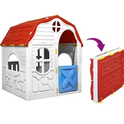 vidaXL Aire de jeu pliable avec porte et fenêtres fonctionnelles