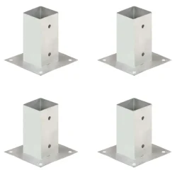 vidaXL Ancres de poteau 4 pcs Métal galvanisé 71 mm
