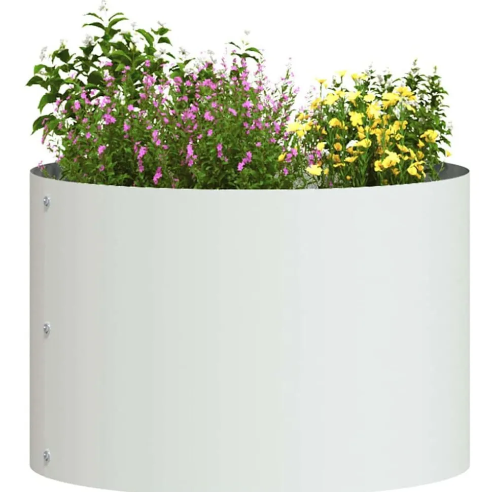 vidaXL Anneau de jardinière Blanc 30 x 30 x 20 cm Acier laminé à froid