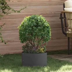 vidaXL Anneau de jardinière Noir 30 x 30 x 20 cm Acier laminé à froid