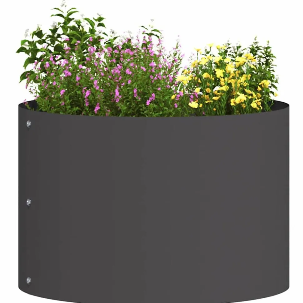 vidaXL Anneau de jardinière Noir 30 x 30 x 20 cm Acier laminé à froid