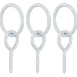 vidaXL Anneaux d'attache pour chevaux avec vis à œil 3 pcs argenté acier