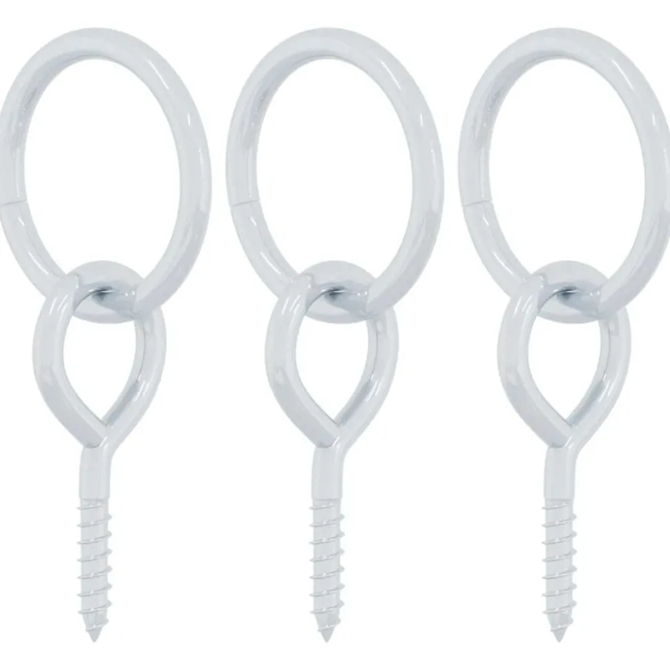 vidaXL Anneaux d'attache pour chevaux avec vis à œil 3 pcs argenté acier