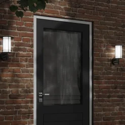 vidaXL Applique murale d'extérieur noir acier inoxydable