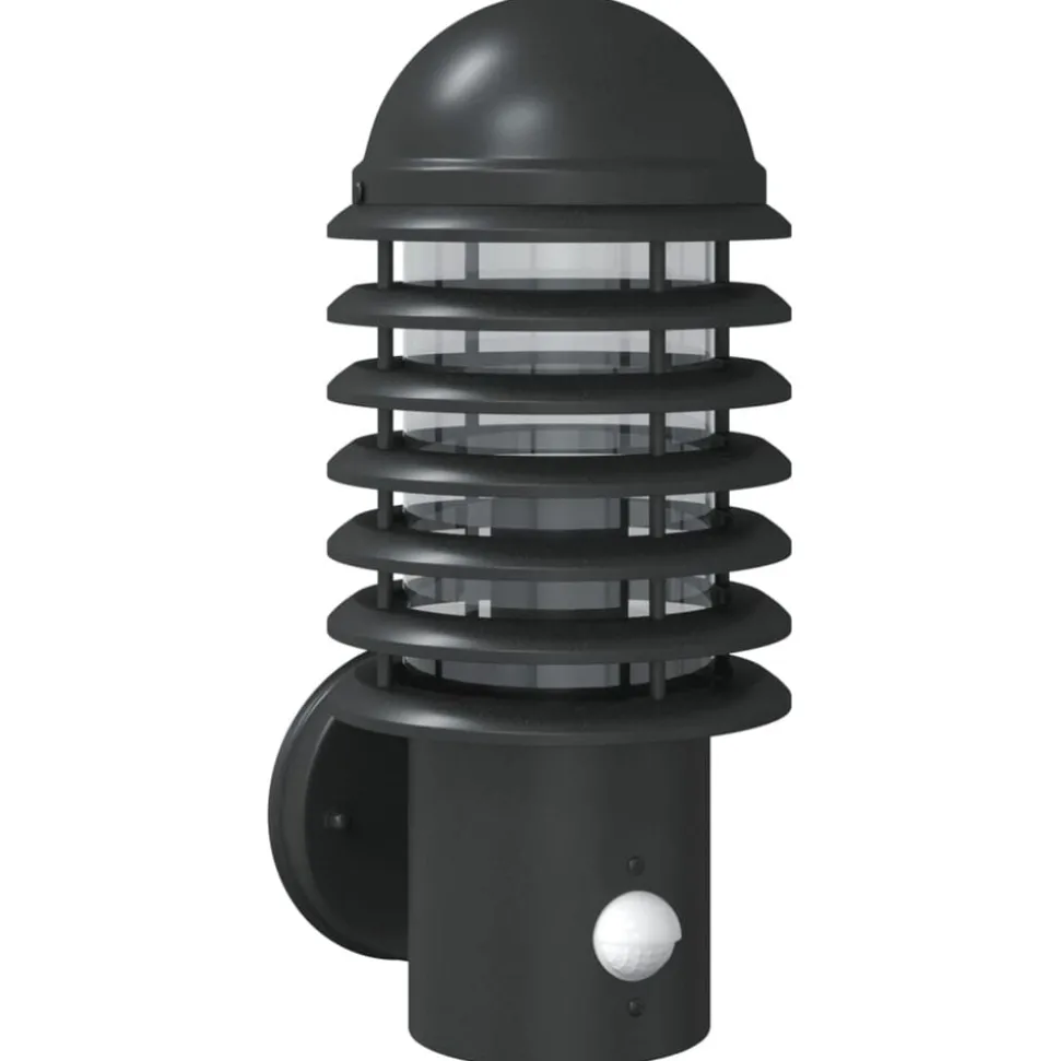 vidaXL Applique murale d'extérieur avec capteur noir acier inoxydable