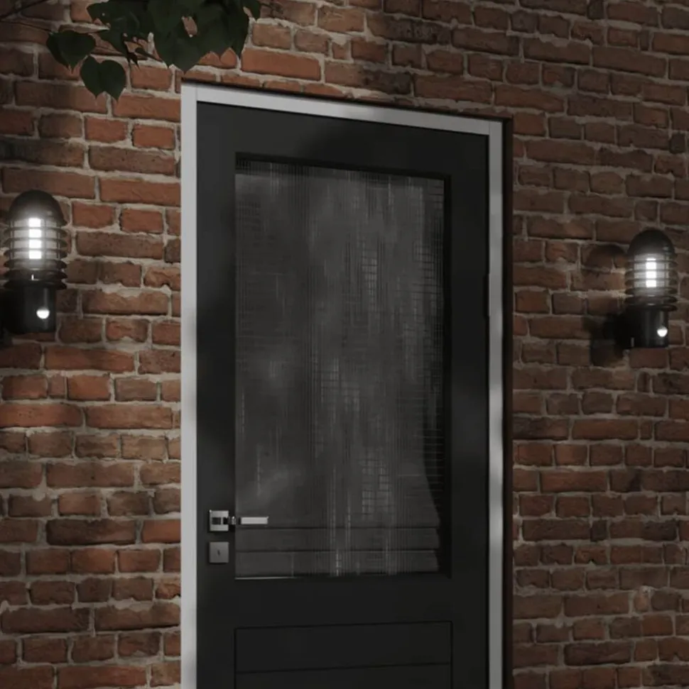 vidaXL Applique murale d'extérieur avec capteur noir acier inoxydable
