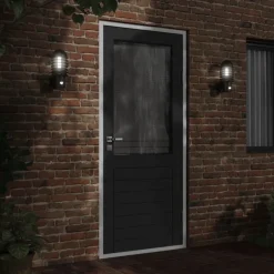 vidaXL Applique murale d'extérieur avec capteur noir acier inoxydable