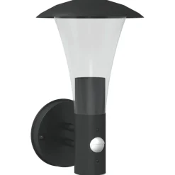 vidaXL Applique murale d'extérieur avec capteur noir acier inoxydable