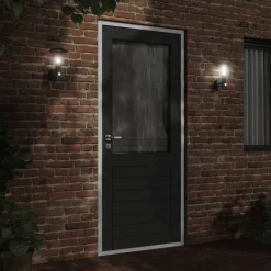 vidaXL Applique murale d'extérieur avec capteur noir acier inoxydable