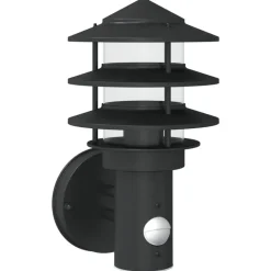 vidaXL Applique murale d'extérieur avec capteur noir acier inoxydable