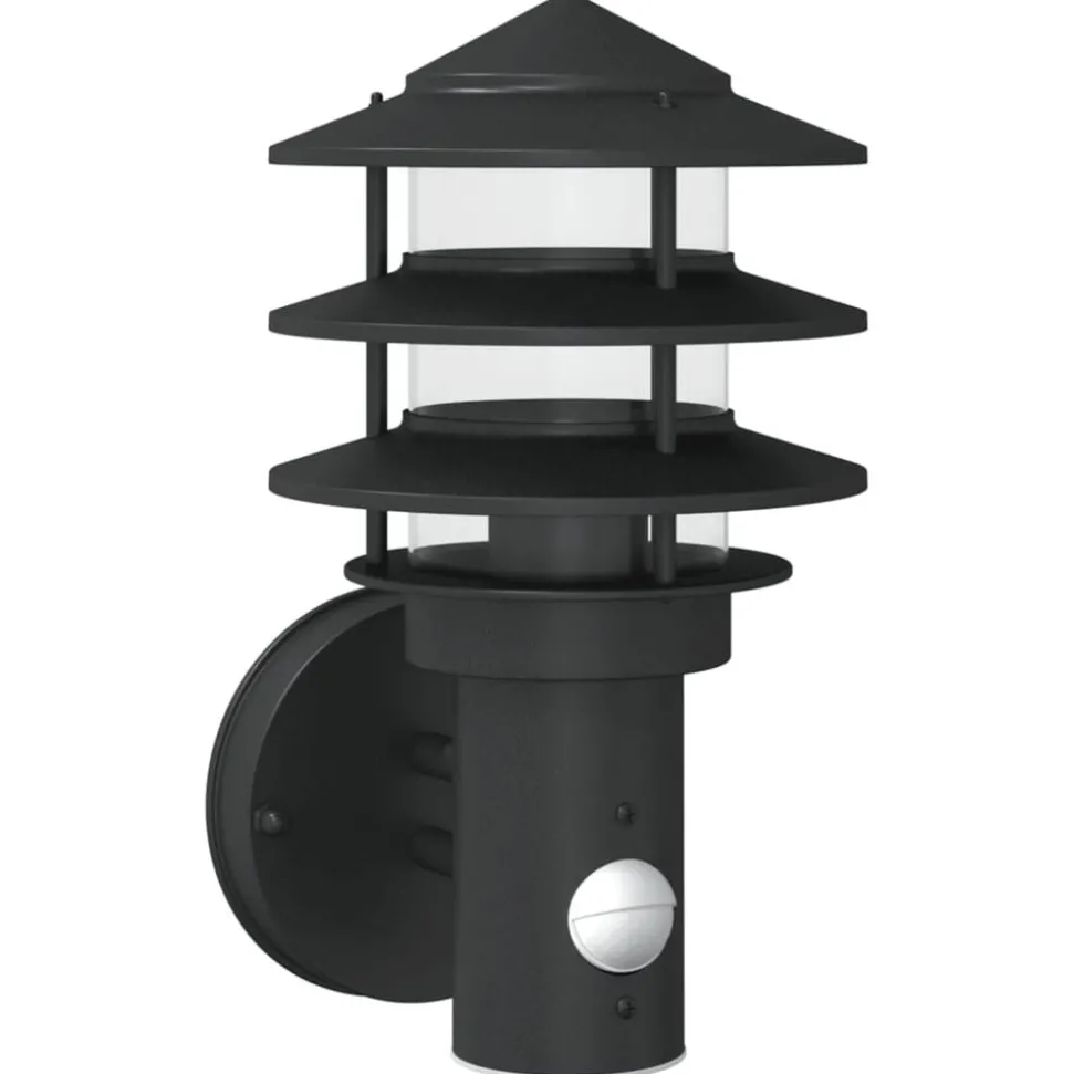 vidaXL Applique murale d'extérieur avec capteur noir acier inoxydable