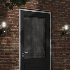 vidaXL Applique murale d'extérieur avec capteur noir acier inoxydable