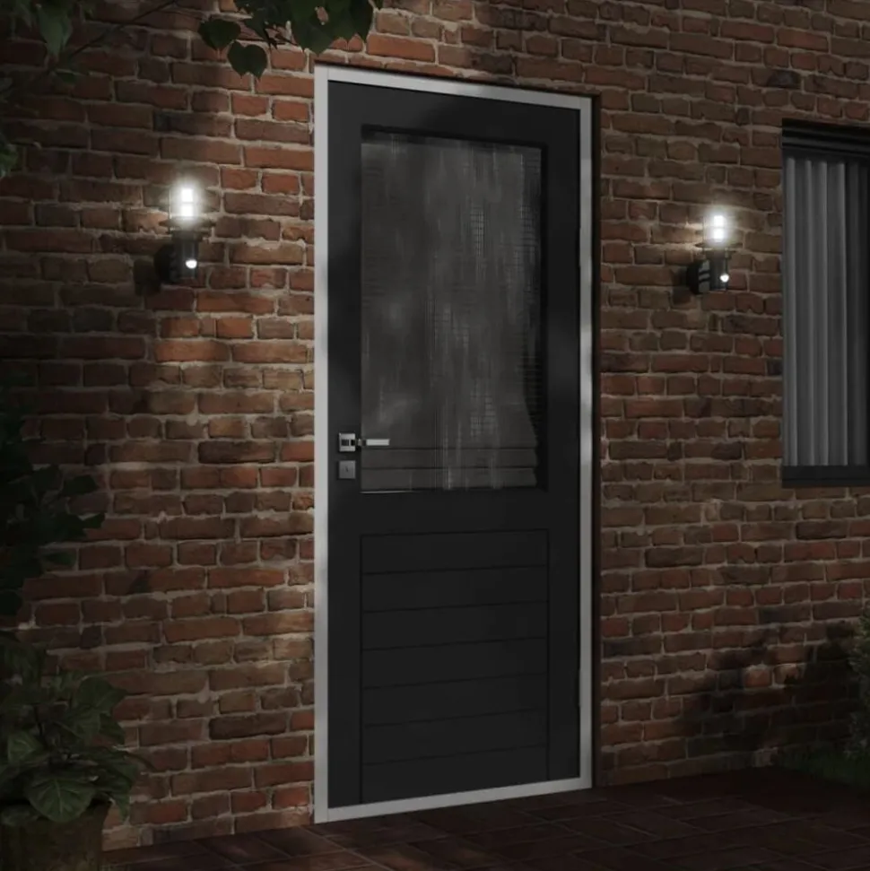 vidaXL Applique murale d'extérieur avec capteur noir acier inoxydable