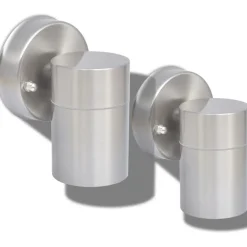 vidaXL Applique murale d'extérieur 2 pcs Acier inoxydable vers le bas