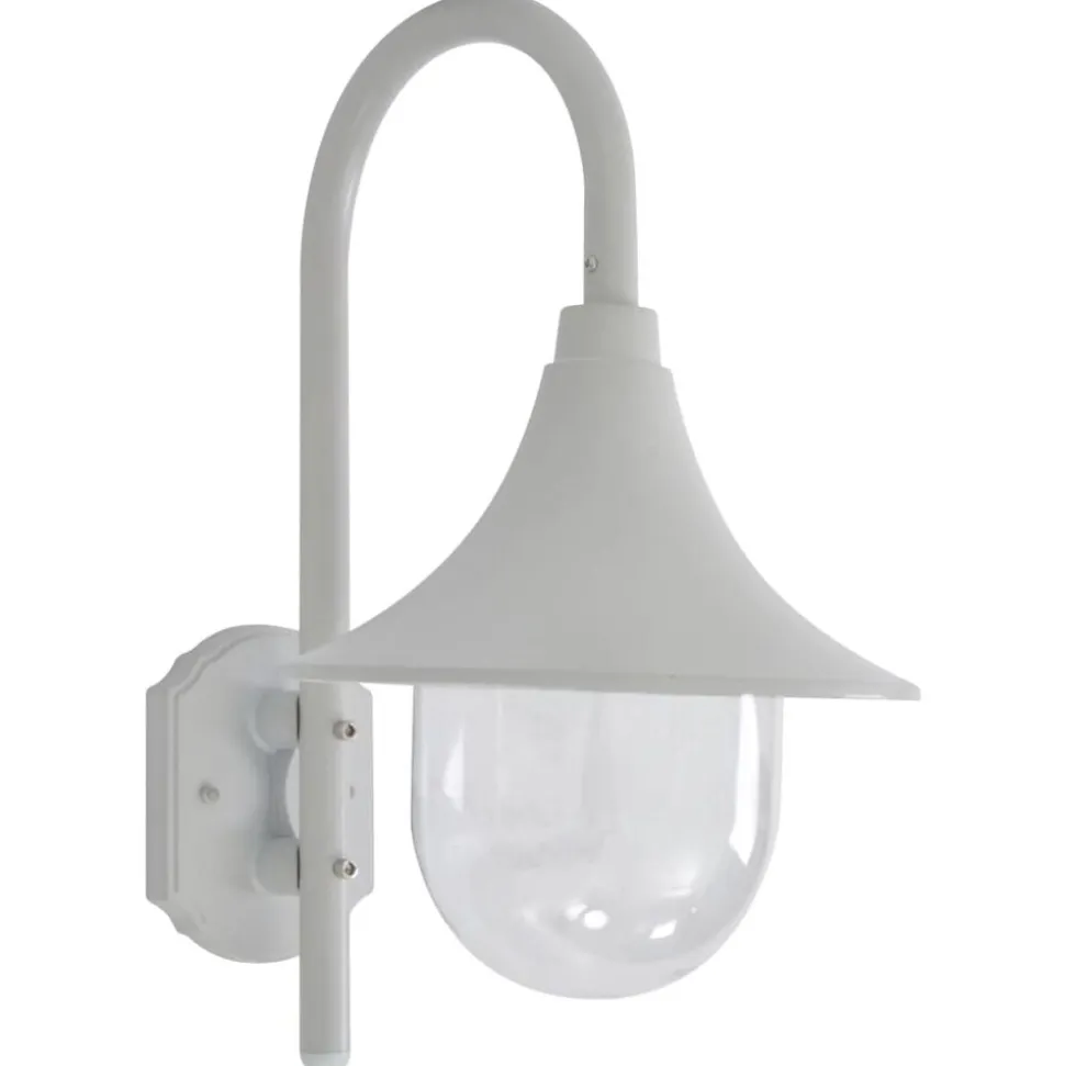 vidaXL Applique murale de jardin E27 120 cm Aluminium Blanc