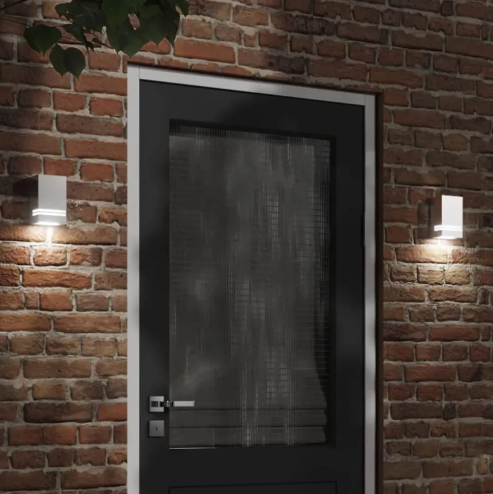 vidaXL Applique murale d'extérieur argenté acier inoxydable