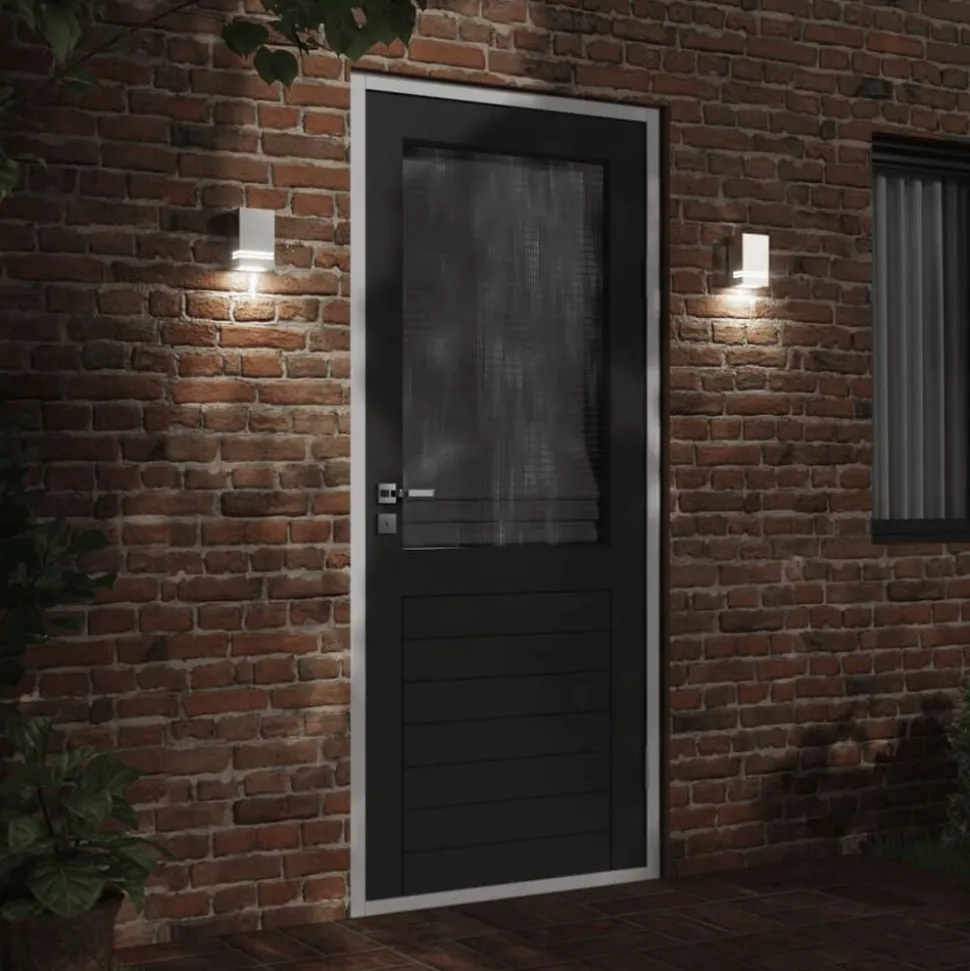 vidaXL Applique murale d'extérieur argenté acier inoxydable