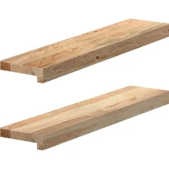 vidaXL Appuis de fenêtre 2 pcs bois de chêne massif non traité