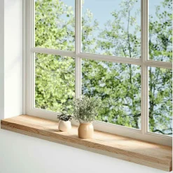 vidaXL Appuis de fenêtre 2 pcs bois de chêne massif non traité