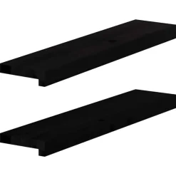 vidaXL Appuis de fenêtre 2 pcs marron foncé bois de chêne massif