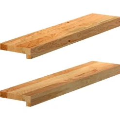 vidaXL Appuis de fenêtre 2 pcs marron clair bois de chêne massif