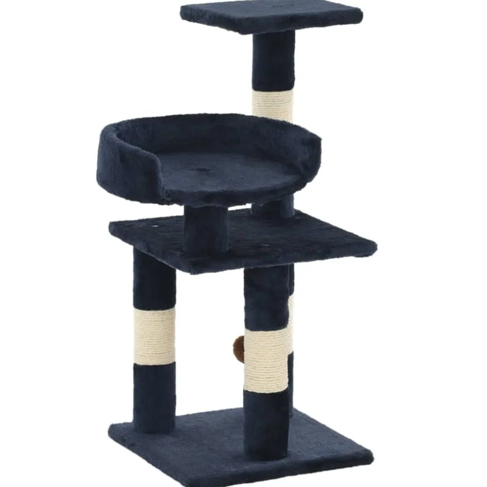 vidaXL Arbre à chat avec griffoirs en sisal 65 cm Bleu